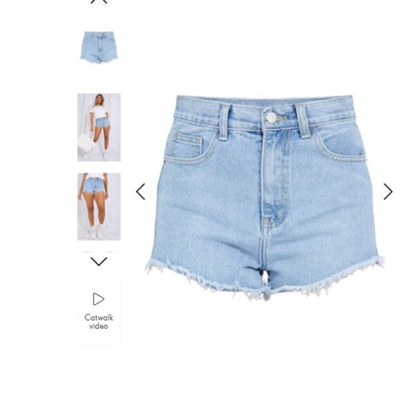 Petite Light Blue Wash Frayed Hem Denim Shorts - Size 8 US / 12 UK - Picture 5 of 5